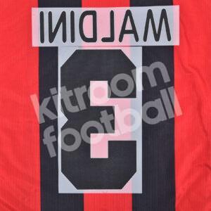 1995-98 AC Milan Home Name Number Set #3 MALDINI Repro - Image 3
