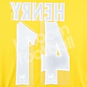 2003-05 Arsenal Premier League Away Black Name Set #14 HENRY Flock Repro - Image 3