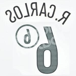 2004-06 Brazil Home Name Number Set #6 Roberto CARLOS Repro - Image 3