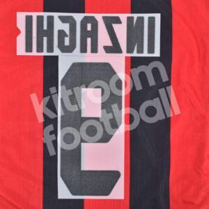 2004-07 AC Milan Home Name Number Set #9 INZAGHI Gold Repro - Image 3