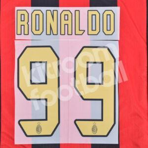 2006-07 AC Milan Home Name Number Set #99 RONALDO Gold Repro