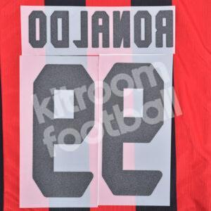 2006-07 AC Milan Home Name Number Set #99 RONALDO Gold Repro - Image 3