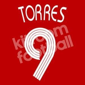 2006-08 Liverpool Home Name Number Set #9 TORRES Champions League Repro