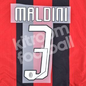 2007-08 AC Milan Home Name Number Set #3 MALDINI Repro