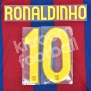 2007-08 Barcelona Name Number Set #10 RONALDINHO Repro v2