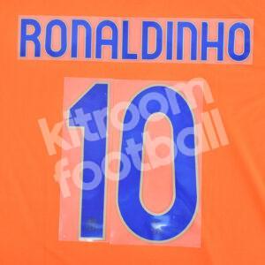 2007-08 Barcelona Third Name Number Set #10 RONALDINHO Repro v1 - Image 1
