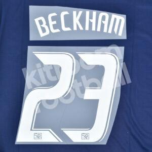 2008-13 LA Los Angeles Galaxy White Name Number Set #23 BECKHAM MLS Repro