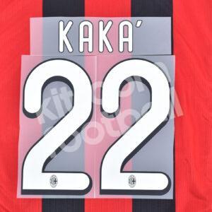 2009-10 AC Milan Home Name Number Set #22 KAKA Repro