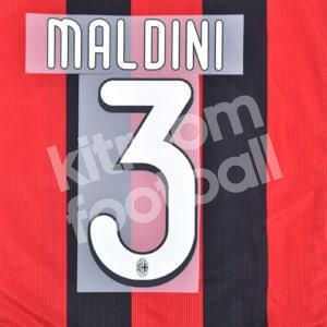 2009-10 AC Milan Home Name Number Set #3 MALDINI Repro