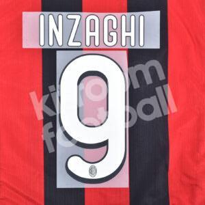 2009-10 AC Milan Home Name Number Set #9 INZAGHI Repro