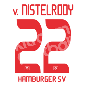 2010-11 Hamburger SV Home Name Number Set #22 van NISTELRROY Repro - Image 1