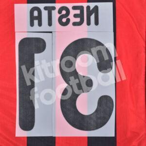 2011-12 AC Milan Home Name Number Set #13 NESTA Repro - Image 3