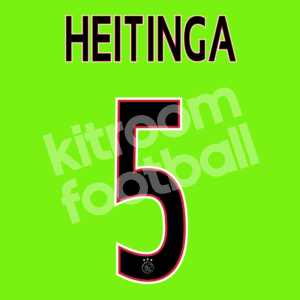 2015-16 Ajax Amsterdam Away Name Number Set #5 HEITINGA Repro