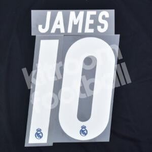 2016-17 Real Madrid Away Name Number Set #10 JAMES Repro