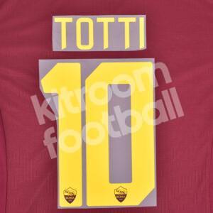 2017-18 AS Roma Home Name Number Set #10 TOTTI Repro