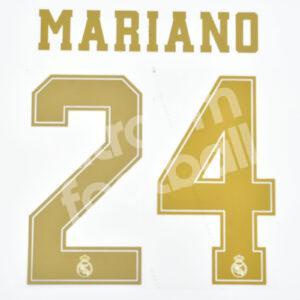 2019-20 Real Madrid Home Name Set #24 MARIANO (Champions League) Repro