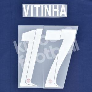 2023-24 PSG Paris Home Name Number Set #17 VITINHA Champions League Repro