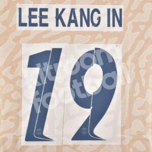 2023-24 PSG Paris Jordan Name Number Set #19 LEE KANG IN Champions League Repro