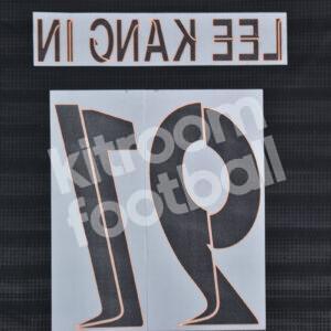 2023-24 PSG Paris Third Name Number Set #19 LEE KANG IN Champions League Repro - Image 3