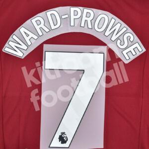2023-24 West Ham White Name Number Set #7 WARD-PROWSE Premier League Repro