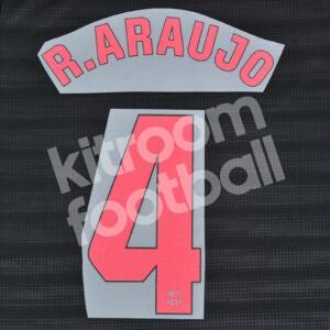 2024-25 Fc Barcelona Away Name Number Set #4 Ronald ARAUJO La Liga Repro