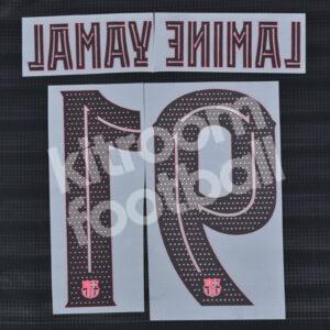 2024-25 Fc Barcelona Away Name Number Set #19 LAMINE YAMAL Champions Repro - Image 3