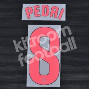 2024-25 Fc Barcelona Away Name Number Set #8 PEDRI La Liga Repro