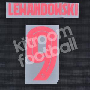 2024-25 Fc Barcelona Away Name Number Set #9 LEWANDOWSKI Champions Repro