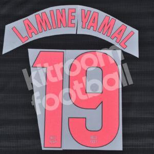 2024-25 Fc Barcelona Away Name Number Set #19 LAMINE YAMAL La Liga Repro