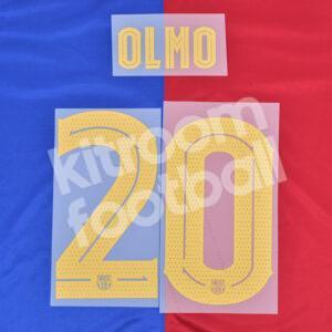 2024-25 Fc Barcelona Home Name Number Set #20 Dani OLMO Champions League Repro