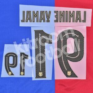 2024-25 Fc Barcelona Home Name Number Set #19 LAMINE YAMAL Kids Champions Repro - Image 3
