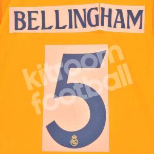 2024-25 Real Madrid Away Name Number Set #5 BELLINGHAM (Champions League) Repro