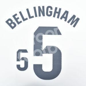 2024-25 Real Madrid Home Name Number Set #5 BELLINGHAM La Liga Repro v1