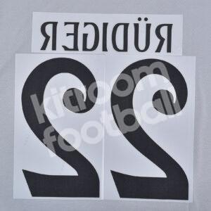 2024-25 Real Madrid Third Name Number Set #22 RUDIGER (Champions League) Repro - Image 3