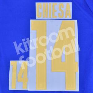 Euro 2020 2021 Italy Name Set Number Home #14 CHIESA Repro