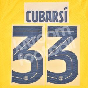 Original 2023-24 Fc Barcelona Senyera Name Number Set #33 CUBARSI Champions TPT