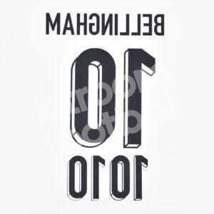 UEFA Euro 2024 England Home Name Number Set Kids #10 BELLINGHAM Repro - Image 3