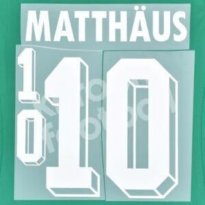 World Cup 1994 Germany Name Number Set #10 MATTHAUS Away Repro