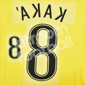 World Cup 2006 Brazil Home Name Number Set #8 KAKA Repro - Image 3