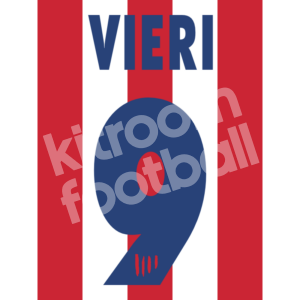 1997-98 Atletico de Madrid Home Name Number Set #9 VIERI Flock Repro - Image 1