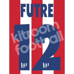 1997-98 Atletico de Madrid Home Name Number Set #12 FUTRE Flock Repro