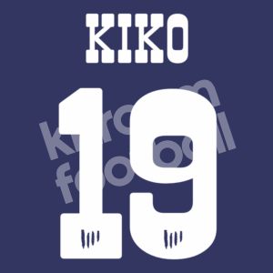 1997-98 Atletico de Madrid Away Name Number Set #19 KIKO Flock Repro