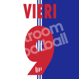 1997-98 Atletico de Madrid Third Name Number Set #9 VIIERI Flock Repro - Image 1