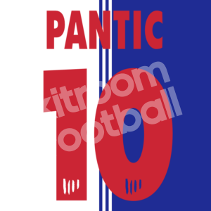 1997-98 Atletico de Madrid Third Name Number Set #10 PANTIC Flock Repro
