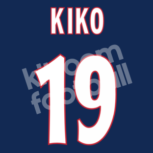 1998-99 Atletico de Madrid Away Name Number Set #19 KIKO Uefa Repro (Velvet)