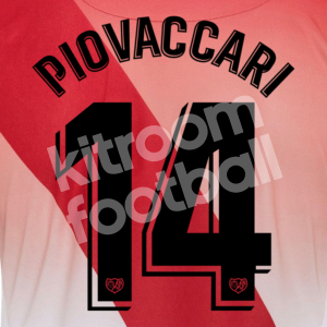 2019-20 Rayo Vallecano Home Name Number Set #14 PIOVACCARI Repro