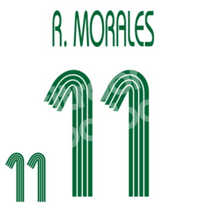 2007 Mexico Away Name Number Set #11 Ramon MORALES Repro