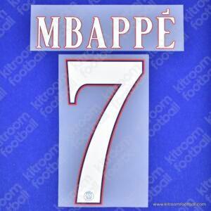 2022-23 PSG Paris Home Name Number Set #7 MBAPPE Champions League Repro