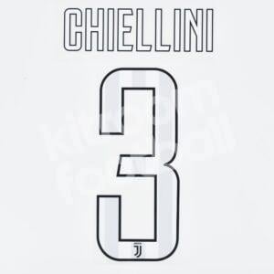 2017-18 Juventus Home Name Number Set #3 CHIELLINI Repro (Plastisol)