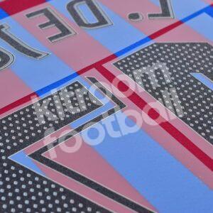 2021-22 Barcelona Home Name Number Set #17 Luc DE JONG La Liga Repro - Image 3